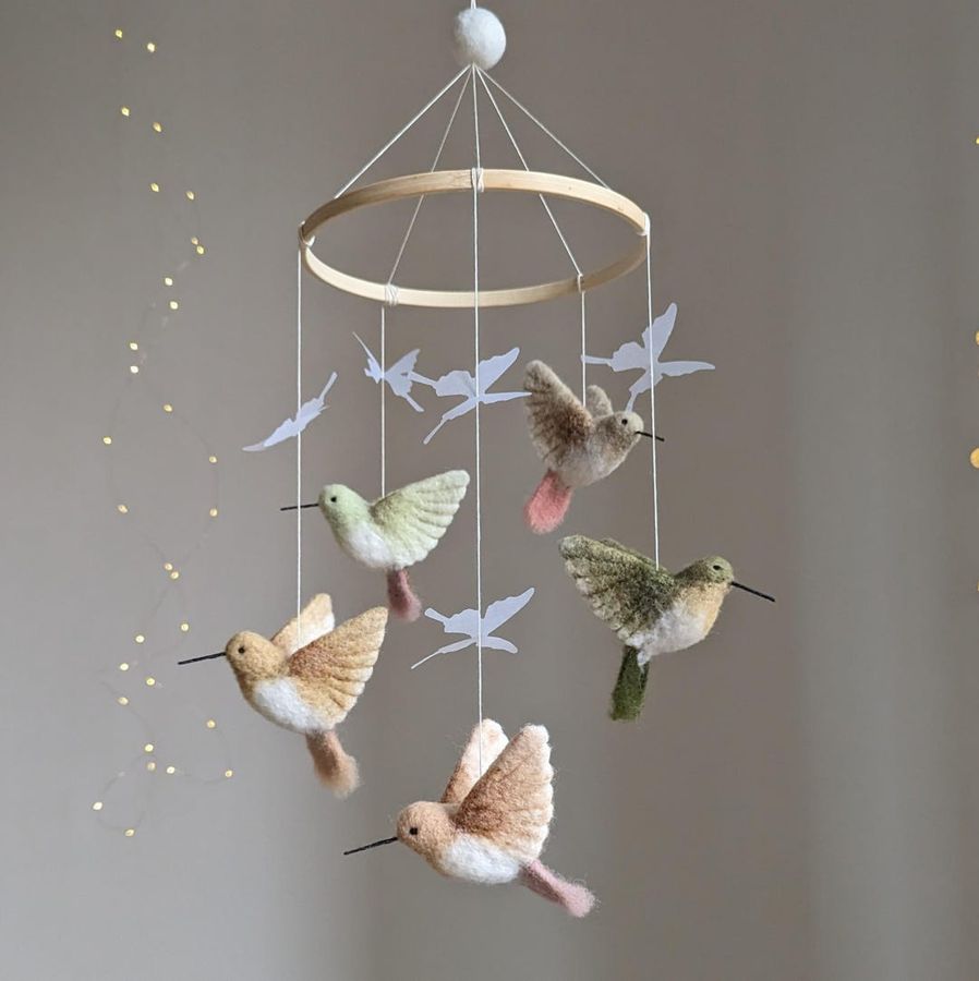 Nursery bird mobile, Baby shower gift,  Birds nursery theme, Nursery baby mobile, Butterflies mobile, Baby nursery mobile, Nature baby added by Kristina Blackford