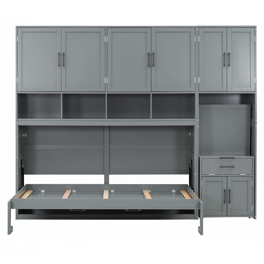 Foundry Select Murphy Bed Wall Bed With Closet , Drawers & Desk | Wayfair added by Ericka Mills