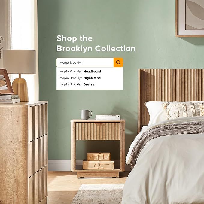 mopio Brooklyn Oak Night Stand, Modern Farmhouse Nightstand, Small Side Table, Bedside Table with Drawer, End Table with Storage, Fluted Panel, Curved Profile, Rose Gold Handle, Bedroom, Living Room - Walmart.com added by Brittany Byers