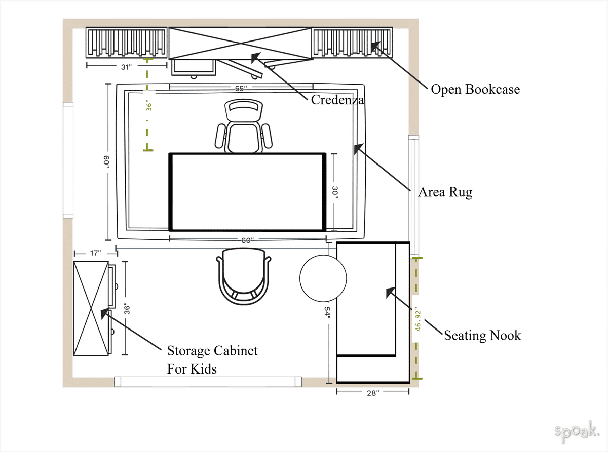 TV Room Floor Plan designed by Gina Marie Stebbins