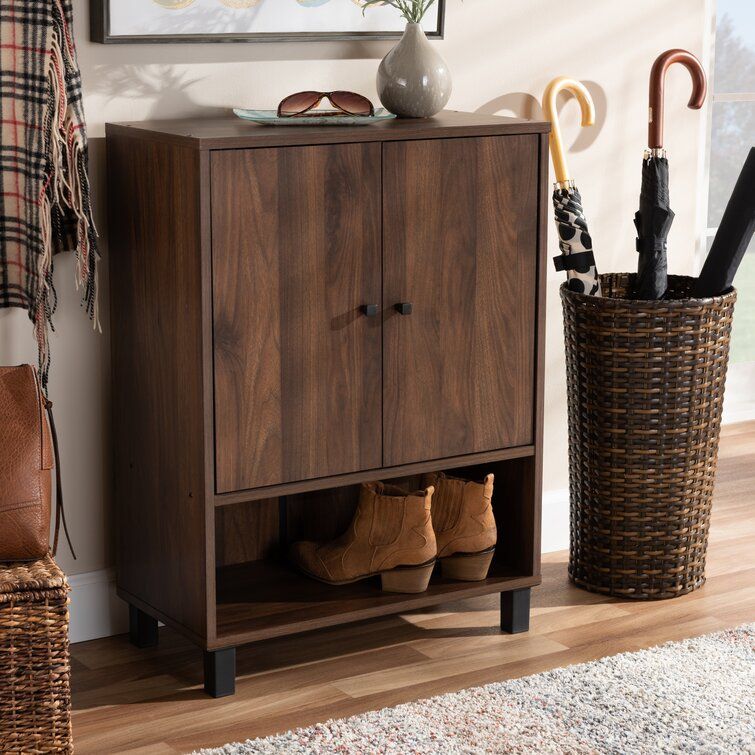 2-Door Wood Entryway 8 Pair Shoe Storage Cabinet added by Spoak Member