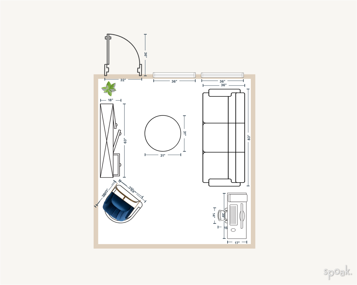 Family Room Plan designed by Jessica Villa