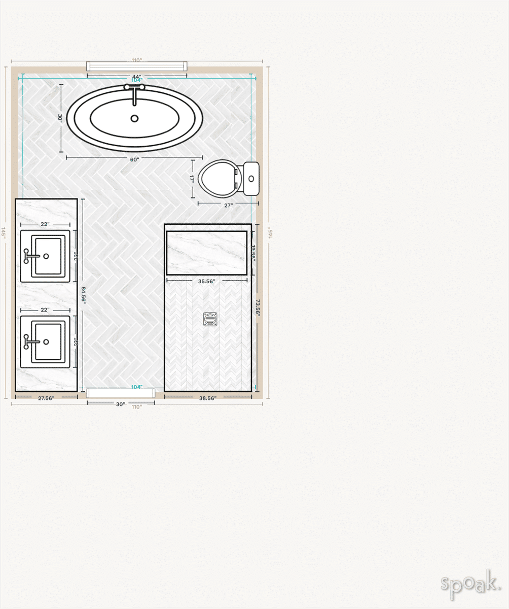 Bathroom Layout designed by Kassie A