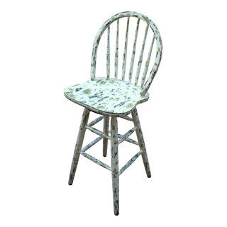 Consigned Country Cottage Hand-Painted Distressed Bar Stool - Bar Stools And Counter Stools - by ABBY ESSIE LLC | Houzz added by Suga Lane / ABBY ESSIE STUDIOS