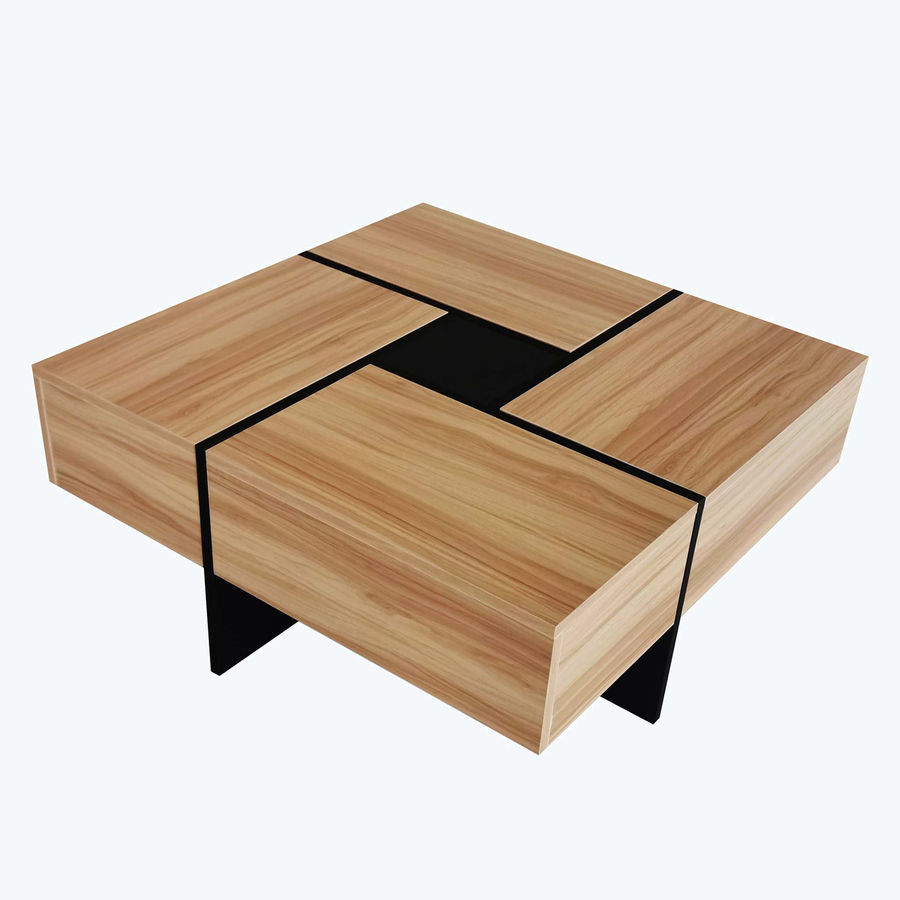 Latitude Run® Unique Design Coffee Table with 4 Hidden Storage Compartments, Square Cocktail Table | Wayfair added by Alisha Williams