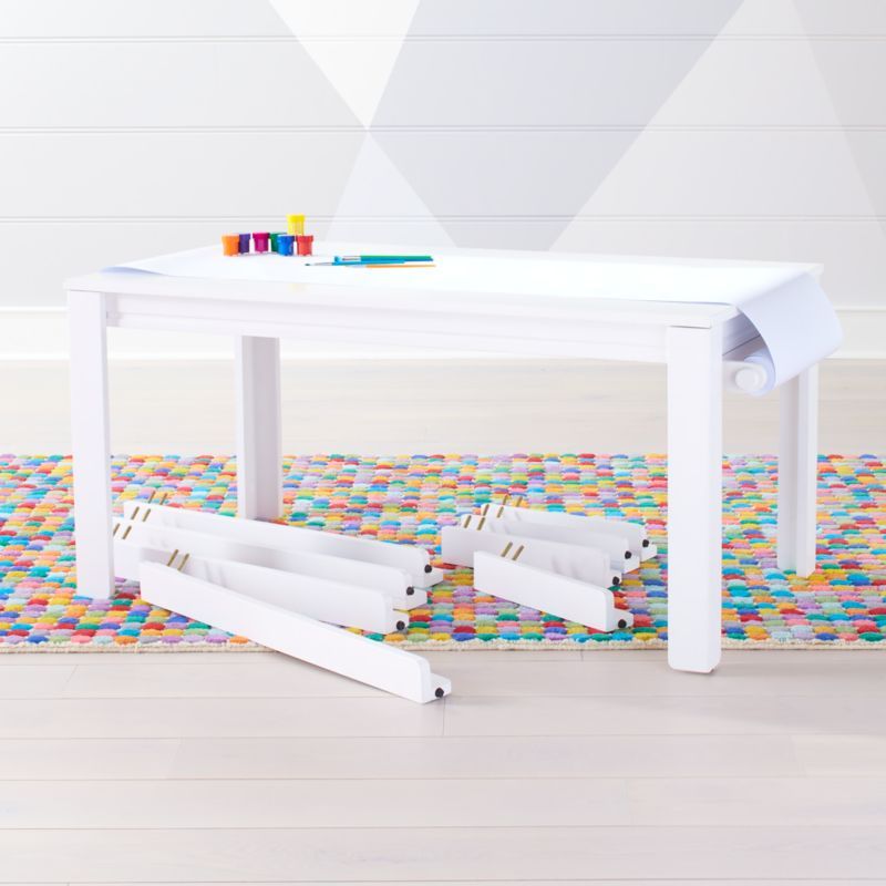 Kids Adjustable White Wood Large Table, Leg Set and Paper Roll + Reviews | Crate & Kids added by Cynthia Hodder