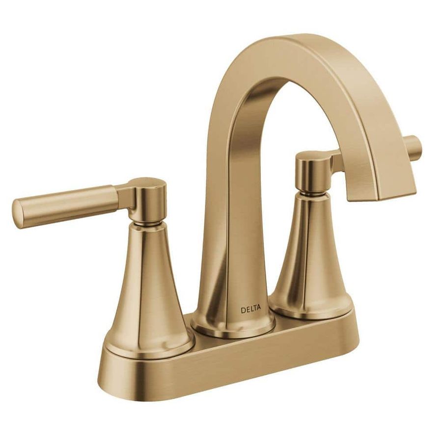 Delta Lorna Gold 4 in. Centerset Double Handle Bathroom Faucet with Drain Kit Included in Champagne Bronze 25839LF-CZ - The Home Depot added by Shannon Miller