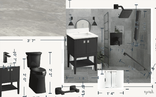 Bathroom Layout designed by jennifer taxel