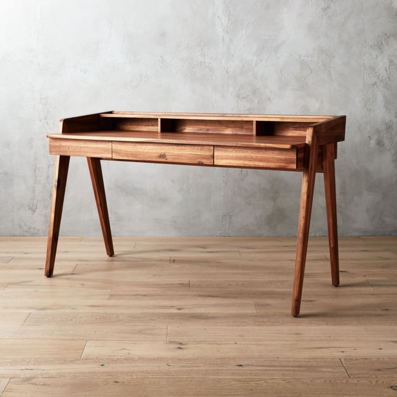 Drommen Modern 3- Drawer Wood Desk + Reviews | CB2 added by Stephanie Northrop