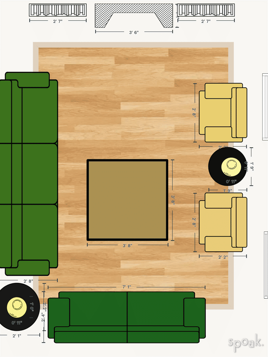 Small Living Room Layout designed by Diane Walker