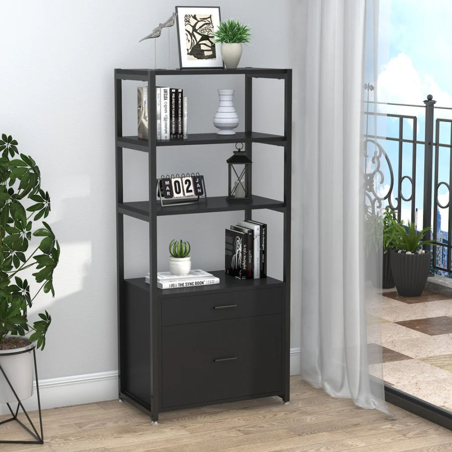 Bookshelf,5-Tier Industrial Bookcase,Display Shelf Decorative Shelf Wood Storage Rack - Bed Bath & Beyond - 32688354 added by HELEN SALGADO