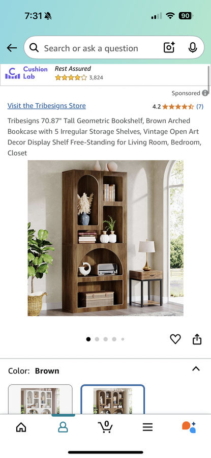 Amazon.com: Tribesigns 70.87" Tall Geometric Bookshelf, White Arched Bookcase with 5 Irregular Storage Shelves, Modern Open Art Decor Display Shelf Free-Standing for Living Room, Bedroom, Closet : Home & Kitchen added by Alex Brink
