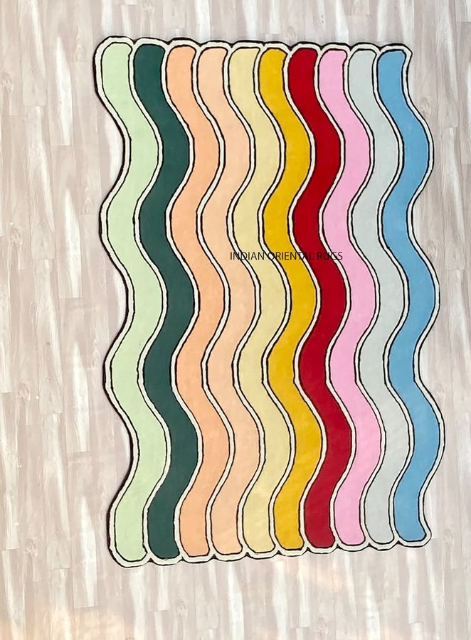 Zig Zag Striped Tibetan Knotted/ Hand Tufted 100% New Zealand - Etsy added by Melanie Kain