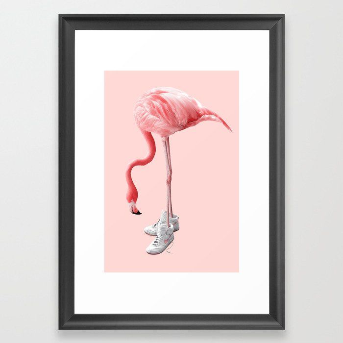SNEAKER FLAMINGO Framed Art Print by JONAS LOOSE added by Summer Wilson