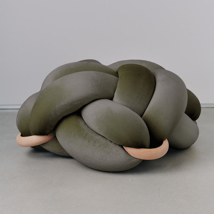 M) Olive Green Velvet Knot Floor Cushion added by Tracie Robinson