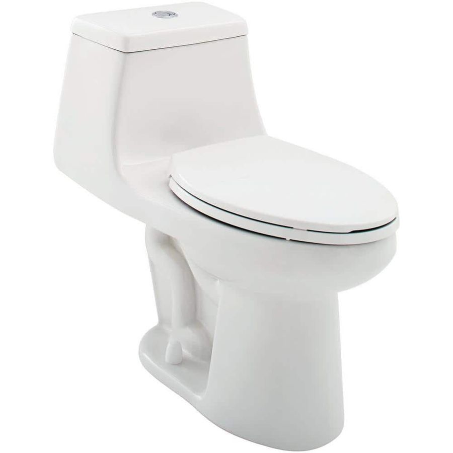 Glacier Bay McClure 12 inch Rough In One-Piece 1.1 GPF/1.6 GPF Dual Flush Elongated Toilet in White Seat Included N2420 - The Home Depot added by Natalie Miles