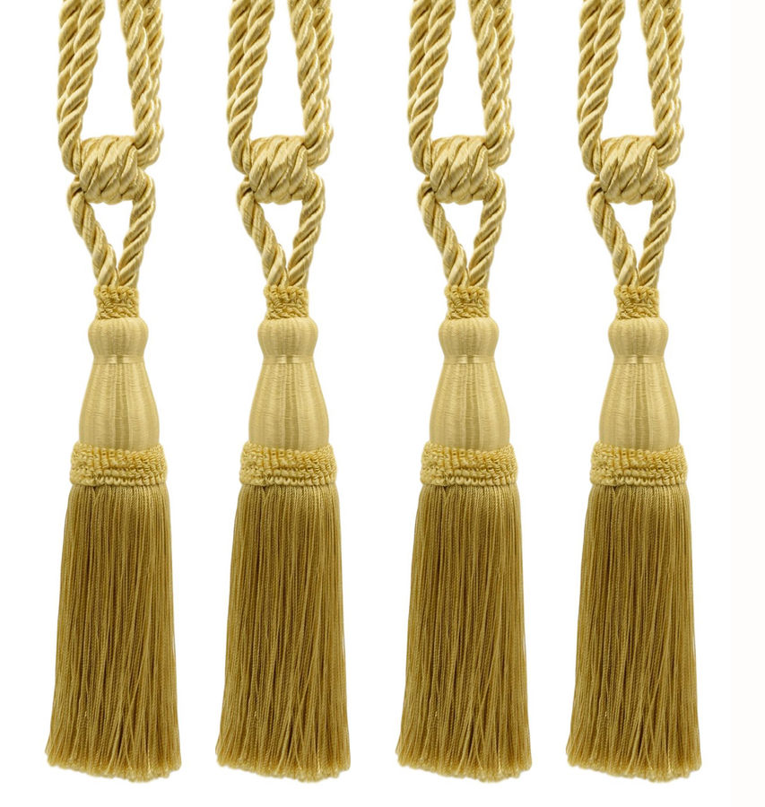 Set of 4 Elegant Light Gold Curtain & Drapery Tassel Tieback / 8 1/2 Inch Tassel, 30 Inch Spread (embrace) / Style# TBC085 (8368) / Color: Sun Ray - B7 - Walmart.com added by Danyale McCurdy-McKinnon, PhD
