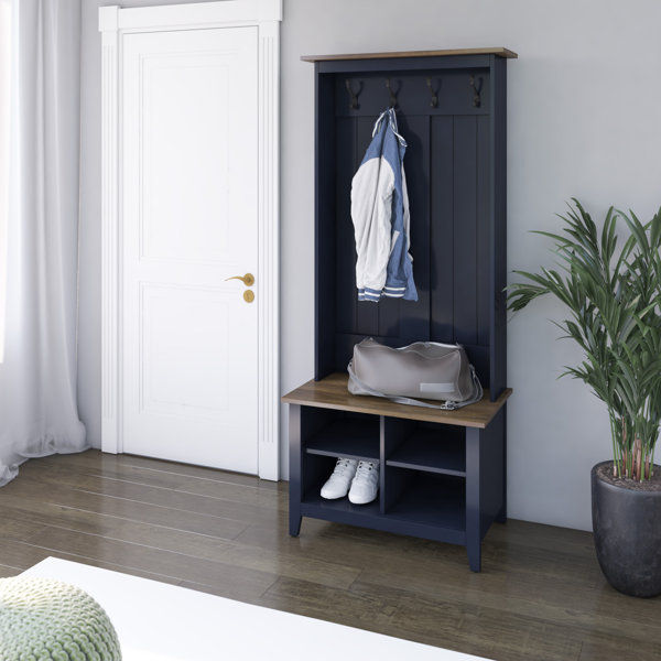 Jaydon 30'' Wide Hall Tree with Bench and Shoe Storage added by Rescued Room Design