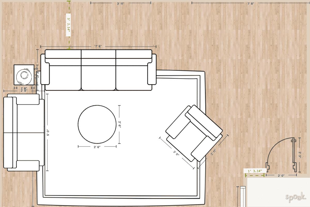 TV Room Layout designed by Jessica Meisinger
