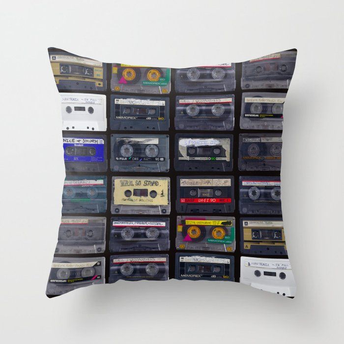 Hip Hop / Rap  Dubs & Mixtape Cassettes pattern. Throw Pillow by Gingerblah  Justin Cownden added by Zanneta Peart Bennett