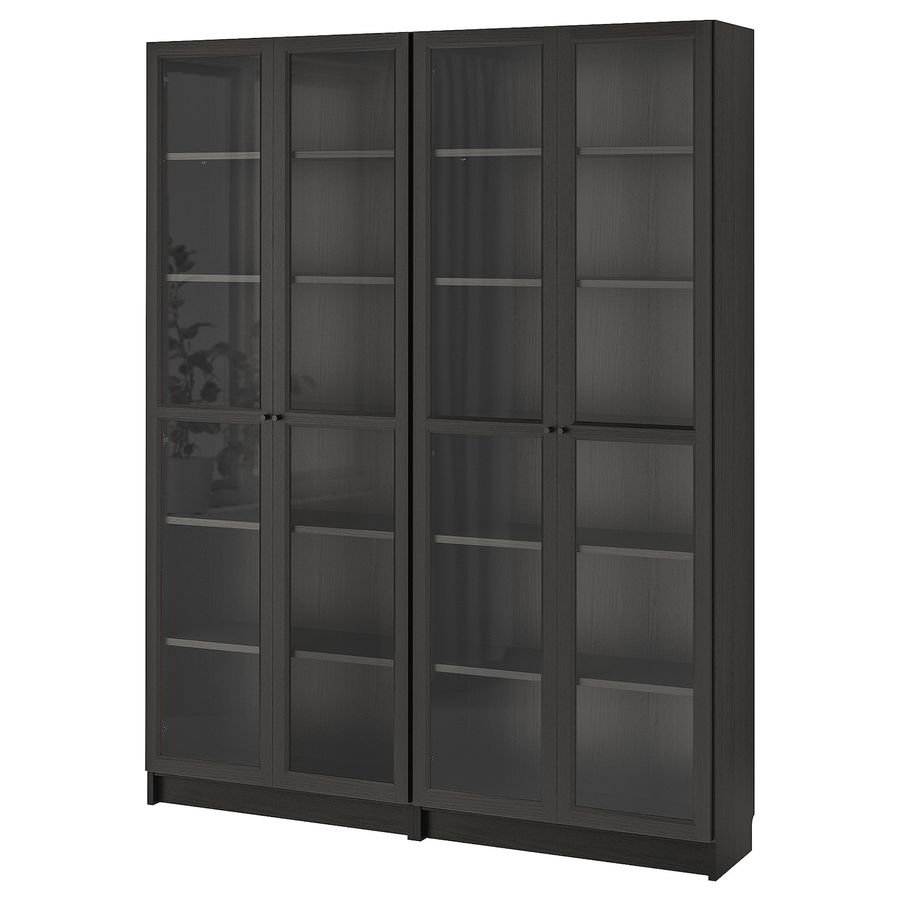 BILLY / OXBERG Bookcase, black-brown/glass, 63x113/4x791/2" - IKEA added by Spoak Member