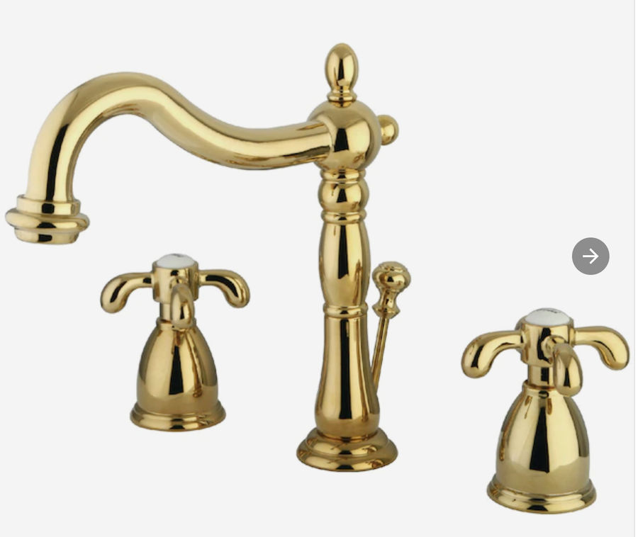 Kingston Brass French Country Polished Brass 2-handle Widespread Bathroom Sink Faucet with Drain added by Mia Lama