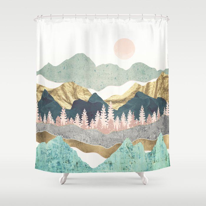 Summer Vista Shower Curtain by SpaceFrogDesigns added by Jessica Grasshoff