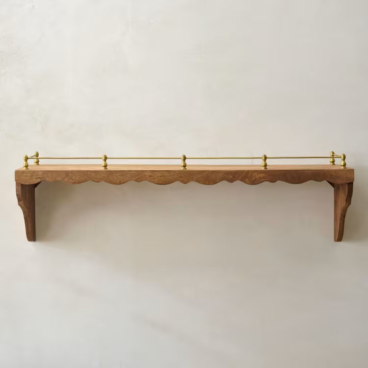 Quinn Wood and Brass Railing Shelf added by Kindall Smith