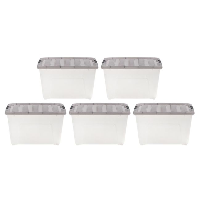 IRIS 5-Pack Stack and Pull Large 13-Gallons (53-Quart) Gray Tote with Latching Lid added by Emily Cheslock
