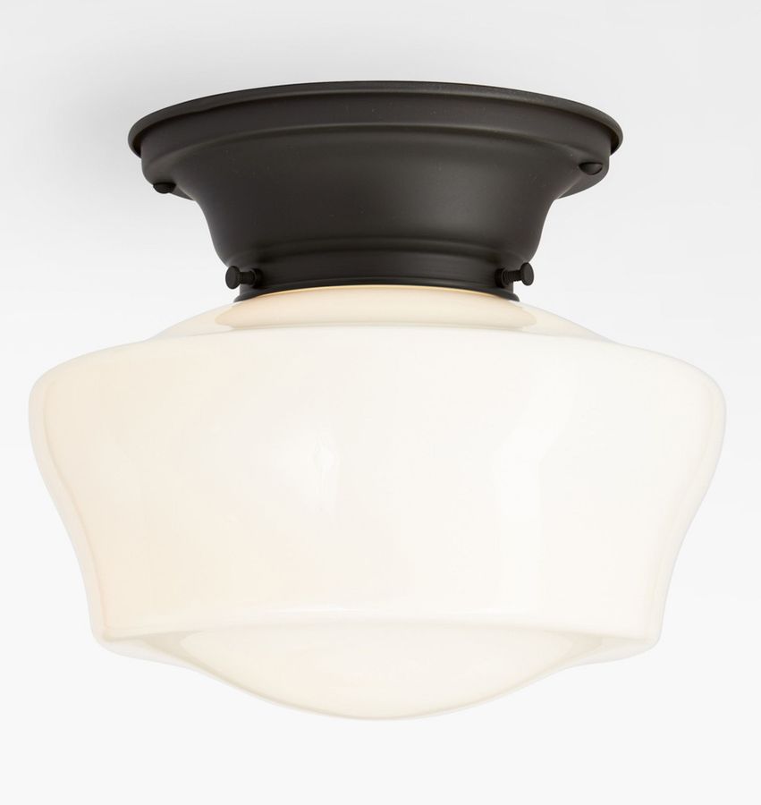 Thurman 3-1/4" Flush Mount ORB 8-1/2" Opal Ogee Schoolhouse Shade added by REVEAL METHOD LLC