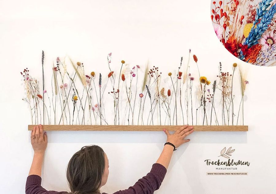 Flowerbar® "flower Meadow" Dried Flowers Flowergram & Noble Oak, Wooden Arrangement, Dried Flowers, Durable - Etsy added by Heather Hamel