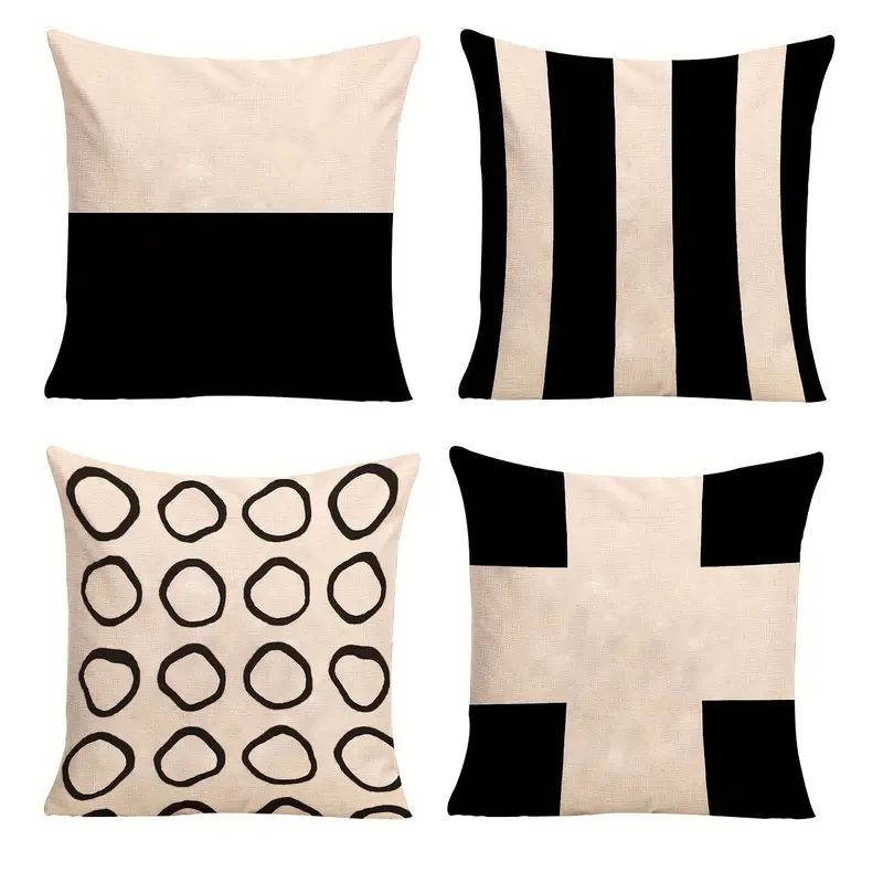 Simple Art Style Geometric Black white Pattern Single sided - Temu added by Sarah Jackson
