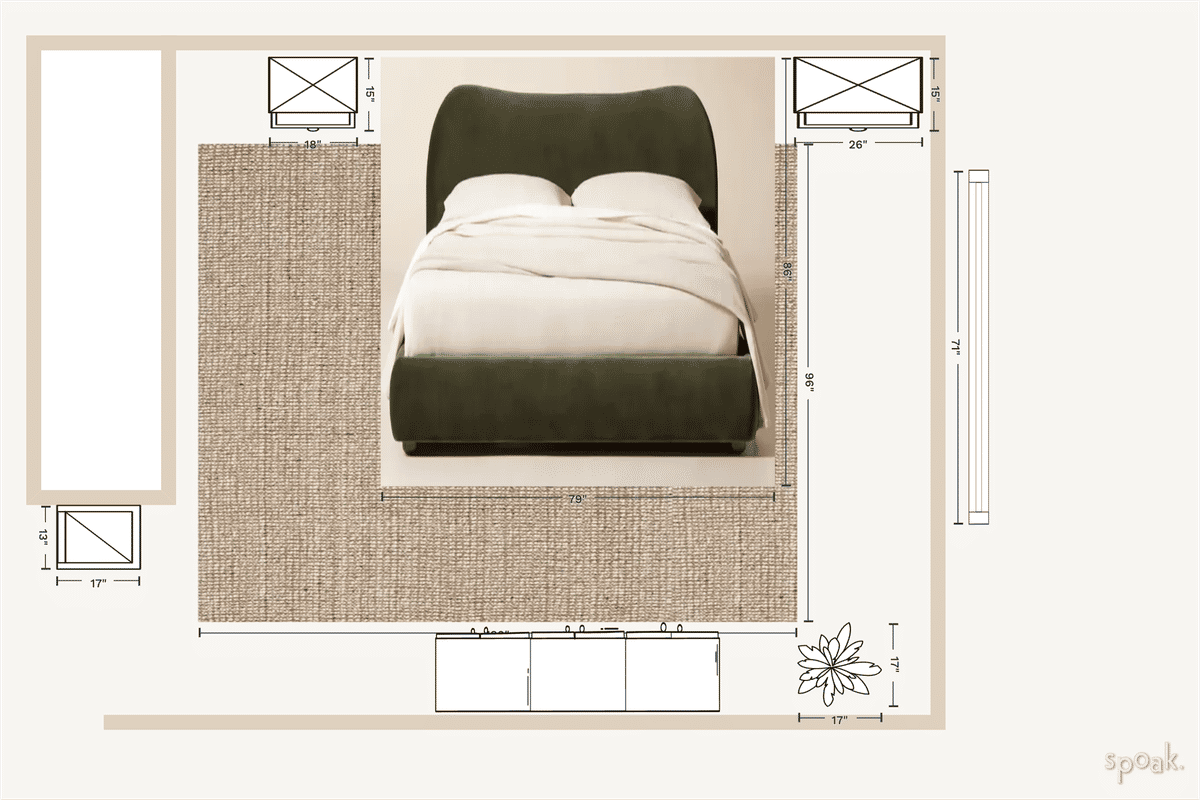 Bedroom Floor Plan designed by Elizabeth Forgey