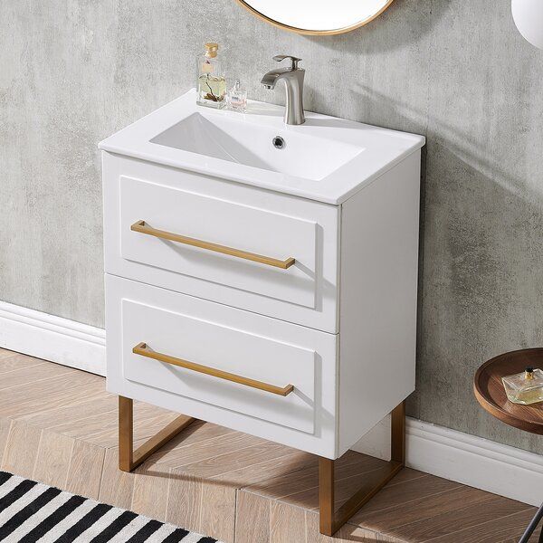 Tice 24"White Modern Freestanding 2Drawers Bathroom Vanity Set added by HELEN SALGADO