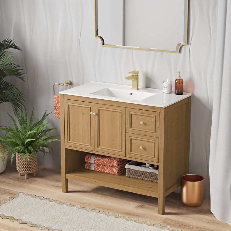 Château 36" Bathroom Vanity In Natural Oak added by Erica Ramon