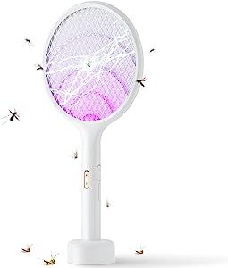 YISSVIC Electric Fly Swatter 4000V Bug Zapper Racket Dual Modes Mosquito Killer with Purple Mosquito Light Rechargeable for Indoor and Outdoor Home Office Backyard Patio Camping (1 Pack) added by Samantha Erickson