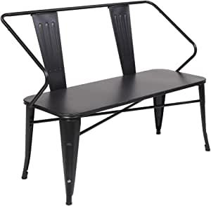 VINGLI 45” Front Porch Metal Bench, Industrial Vintage Mid-Century Black Dining Bench, Indoor Entryway Decor, Outside Outdoor Garden Furniture added by Jennifer Boyt