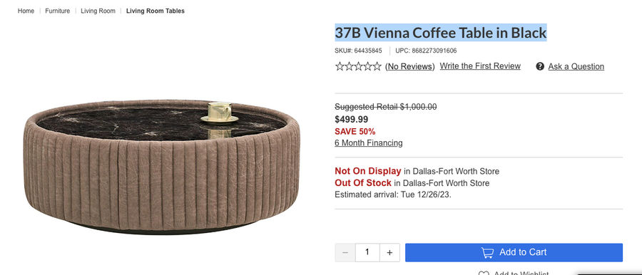37B Vienna Coffee Table in Black added by Jillian Guzman