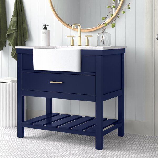 Alger 36'' Free-standing Single Bathroom Vanity with Marble Vanity Top added by Stephanie Northrop