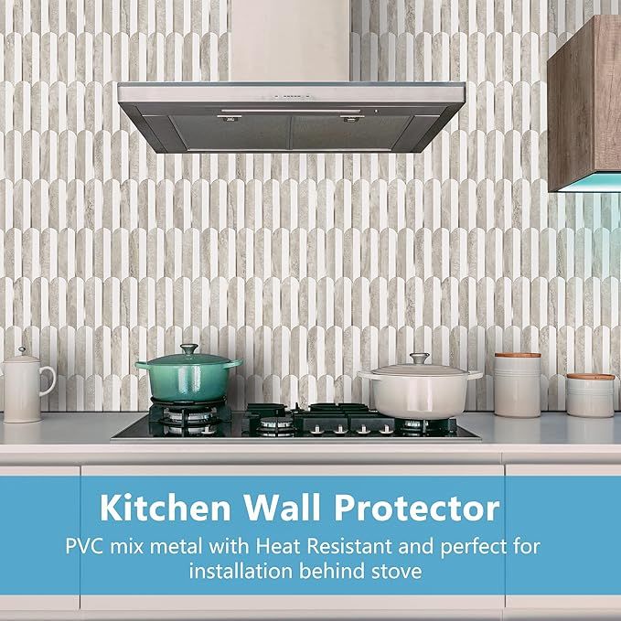 backsplash tile Color: Pure White+Beige Slate+Light Gold added by Aly Timmermann