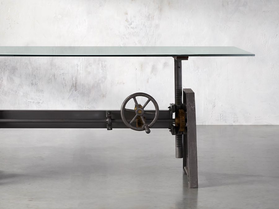 Industrial Crank Desk in Graphite with Glass Top added by Helena Higgins