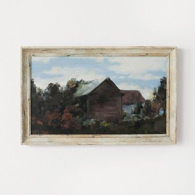16" x 10" House Amidst The Trees Framed Canvas - Threshold™ designed with Studio McGee added by Morgan Van Roekel
