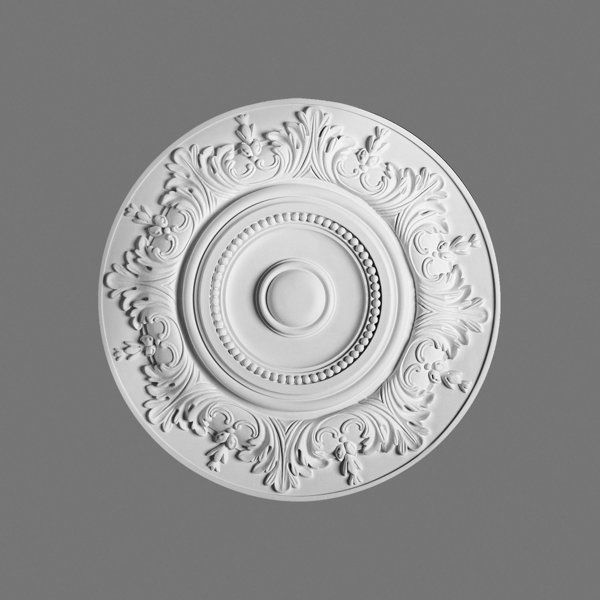 18-1/2 in x 18-1/2 in x 1-3/8 in Acanthus and Beads Primed White Polyurethane Ceiling Medallion added by Katie Carpenter