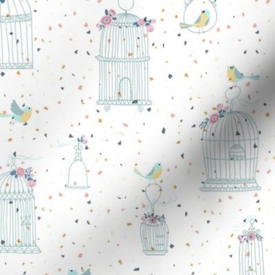 Vintage Birdcage Freedom Fabric bygypsea_art_designs added by Stephanie Northrop