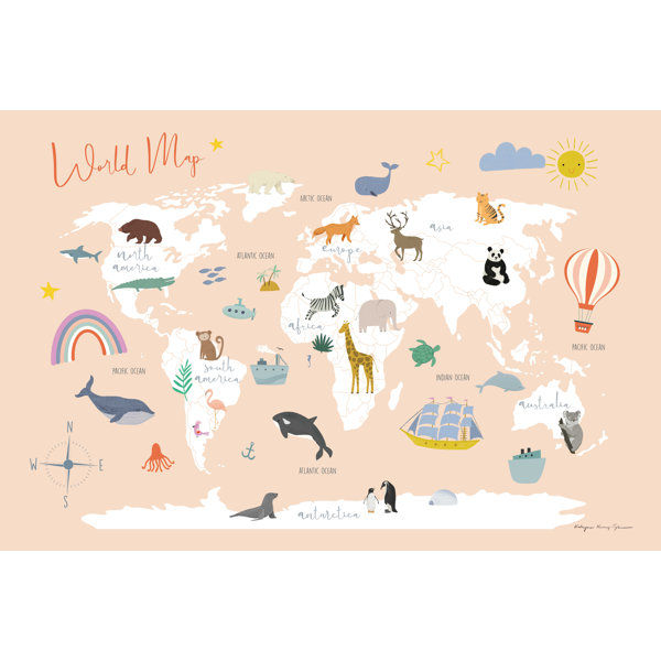 " Explore The World Map " by Kasia Kucwaj-Tybur Print on Canvas added by Olga Dragieva