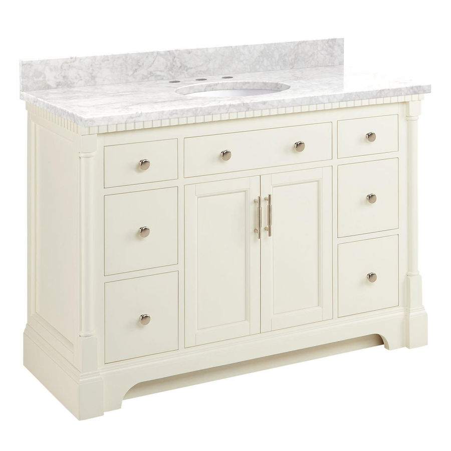 Signature Hardware Claudia 48" Mahogany Single Basin Vanity Set with Cabinet, Vanity Top, and Oval Undermount Sink | Wayfair added by Allison Keach
