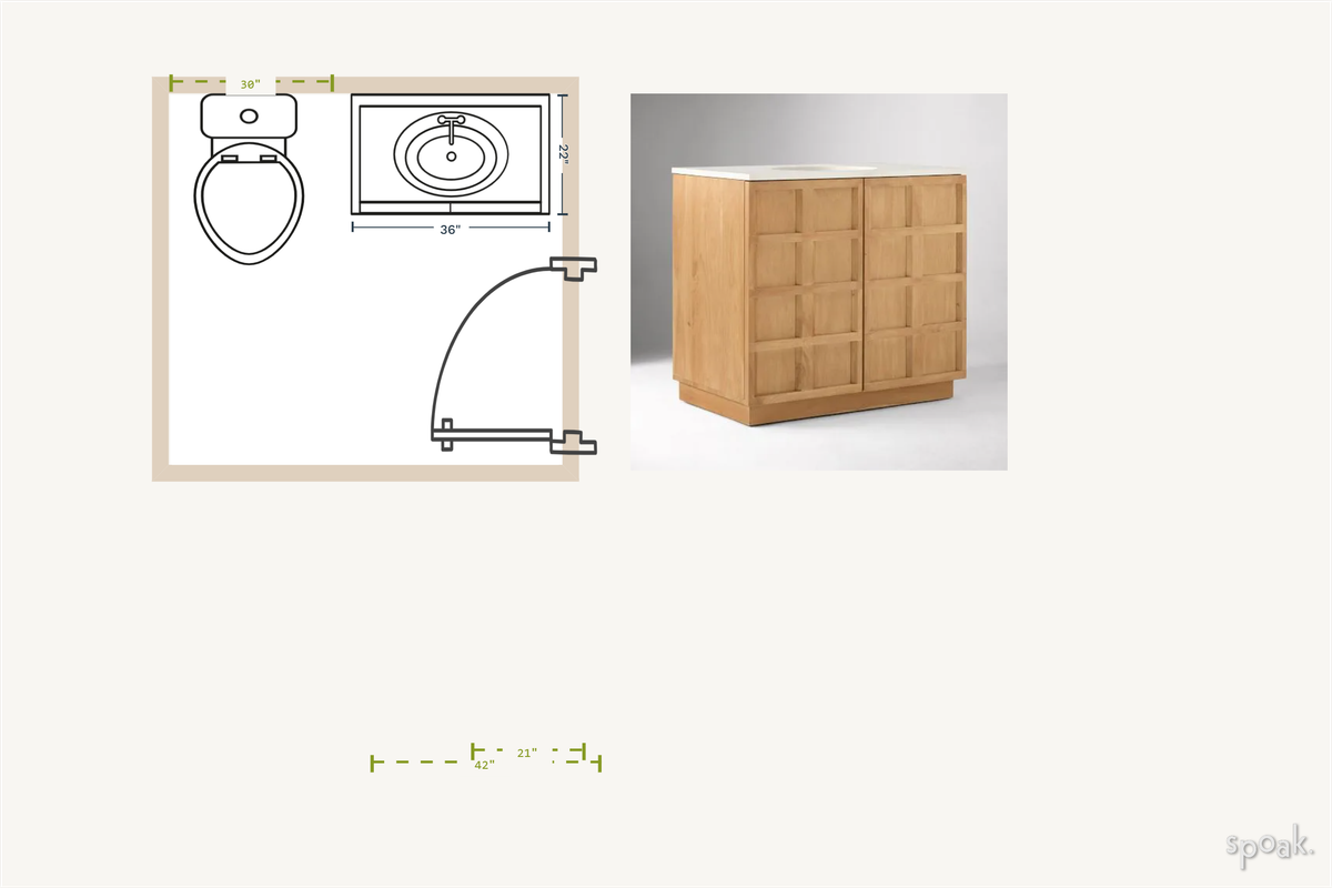 Half Bathroom Layout designed by Jenni Winter