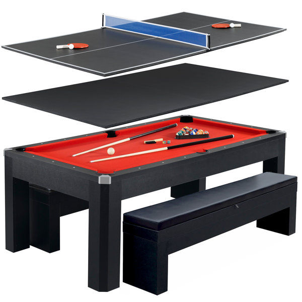 Newport 7-ft Pool Table Combo Set with Benches added by sallie tyler