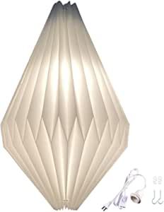 Paper Origami Lamp Shade 14'' ALEEGADO Paper Lantern Art Chandelier White Round (1 pcs Rhombus) added by courtney white
