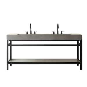 Lleida 72 in. W x 22 in. D x 34 in. H Bath Vanity in Matt Black with Grey Natural Sintered Stone Top 72" added by Samantha Sheridan